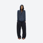 Sheer Hooded Henley Top